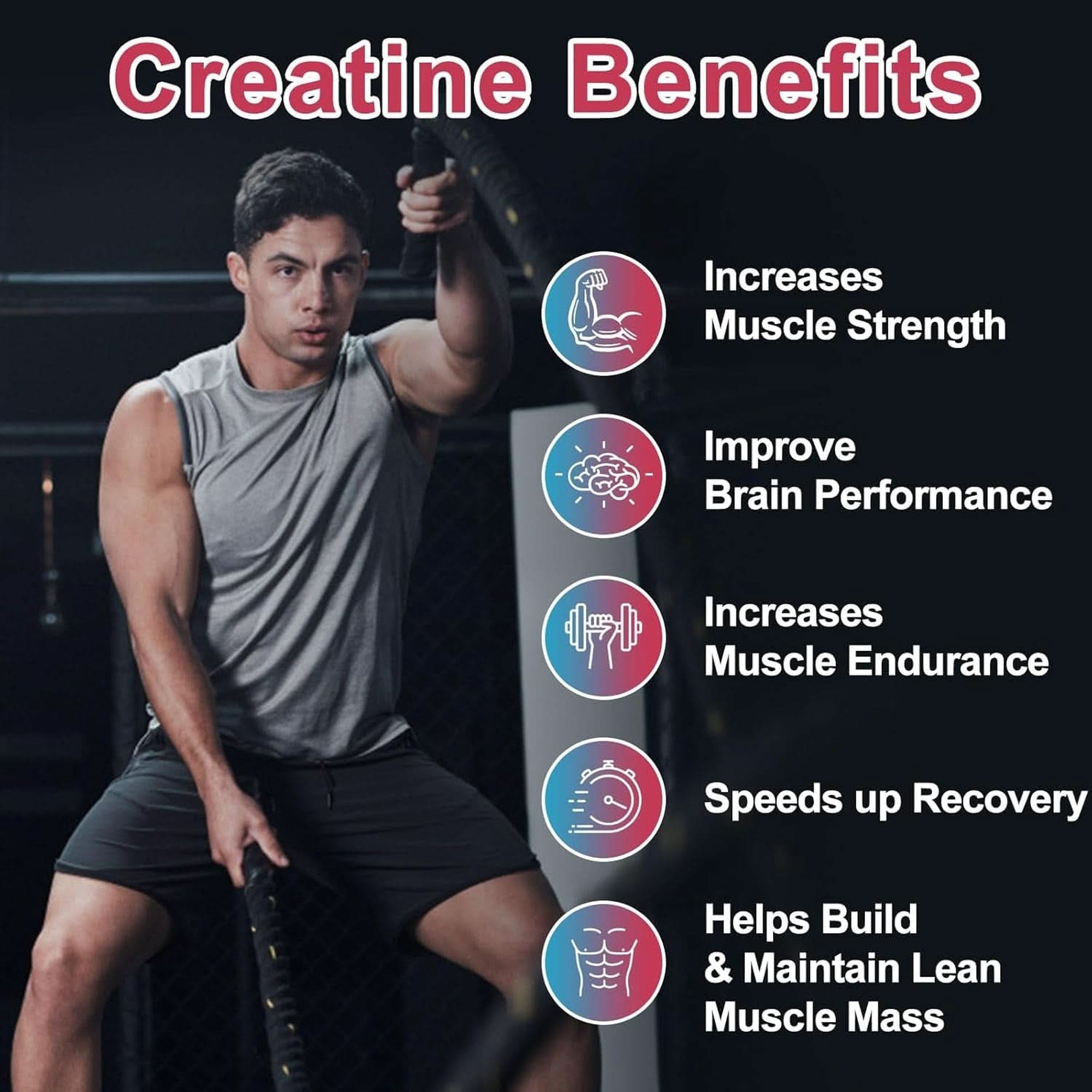 Creatine Monohydrate Gummies for Men & Women 120 CT - 5000Mg of Creatine Monohydrate per Serving - Sugar Free Chewable Creatine for Muscle Strength, Muscle Builder, Energy Boost (Raspberry Flavor)