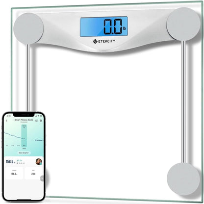 Etekcity Bathroom Scale for Body Weight, Digital Weighing Machine for People, Accurate & Large LCD Backlight Display, 6Mm Tempered Glass, 400 Lbs