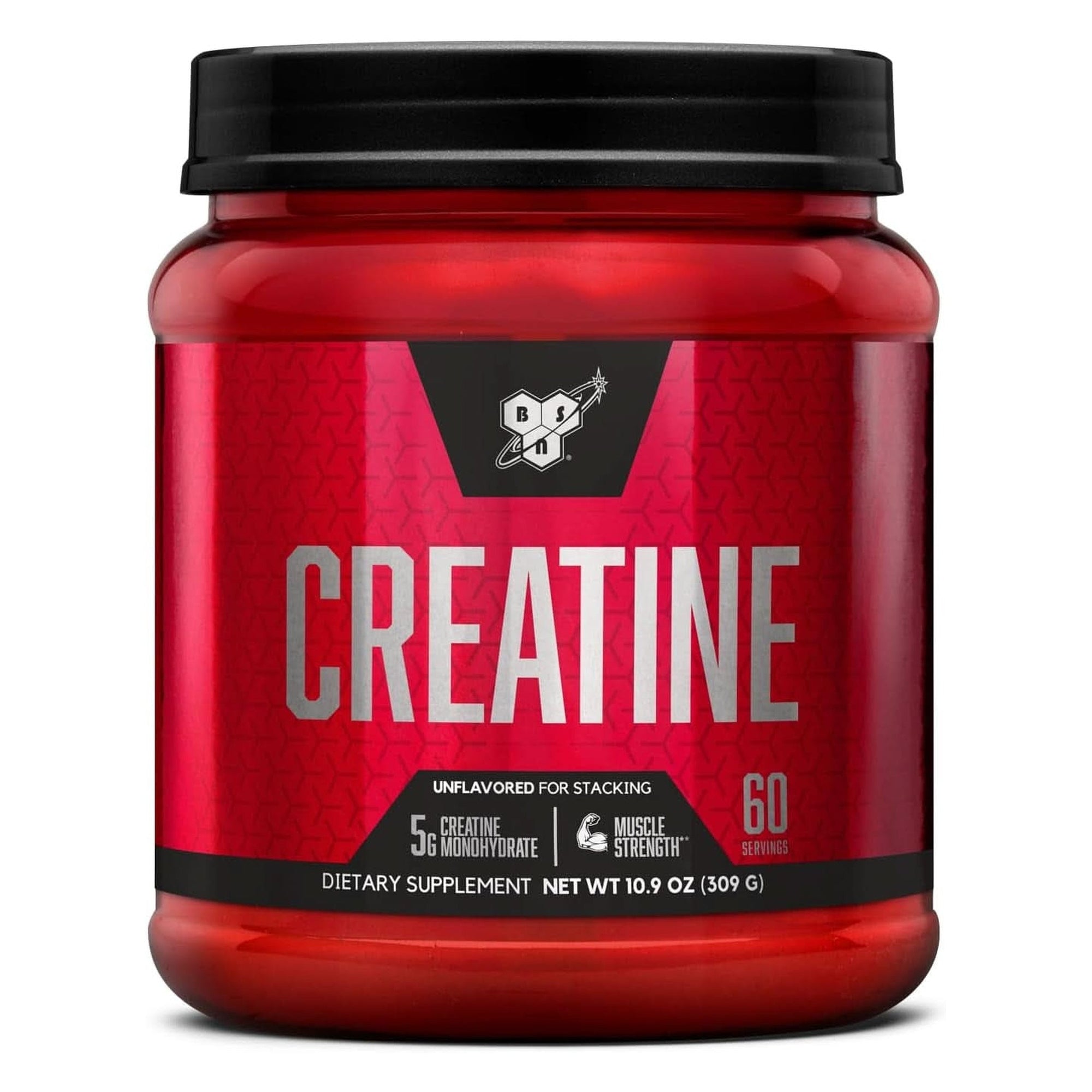 BSN Micronized Creatine Monohydrate Powder, Unflavored, 2 Months Supply-60 Servings, 10.9 Ounce