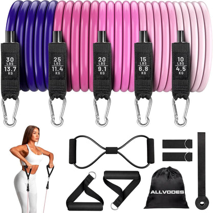 Resistance Bands, Resistance Band Set, Workout Bands, Exercise Bands for Men and Women, Exercise Bands with Door Anchor, Physical Therapy, Shape Body