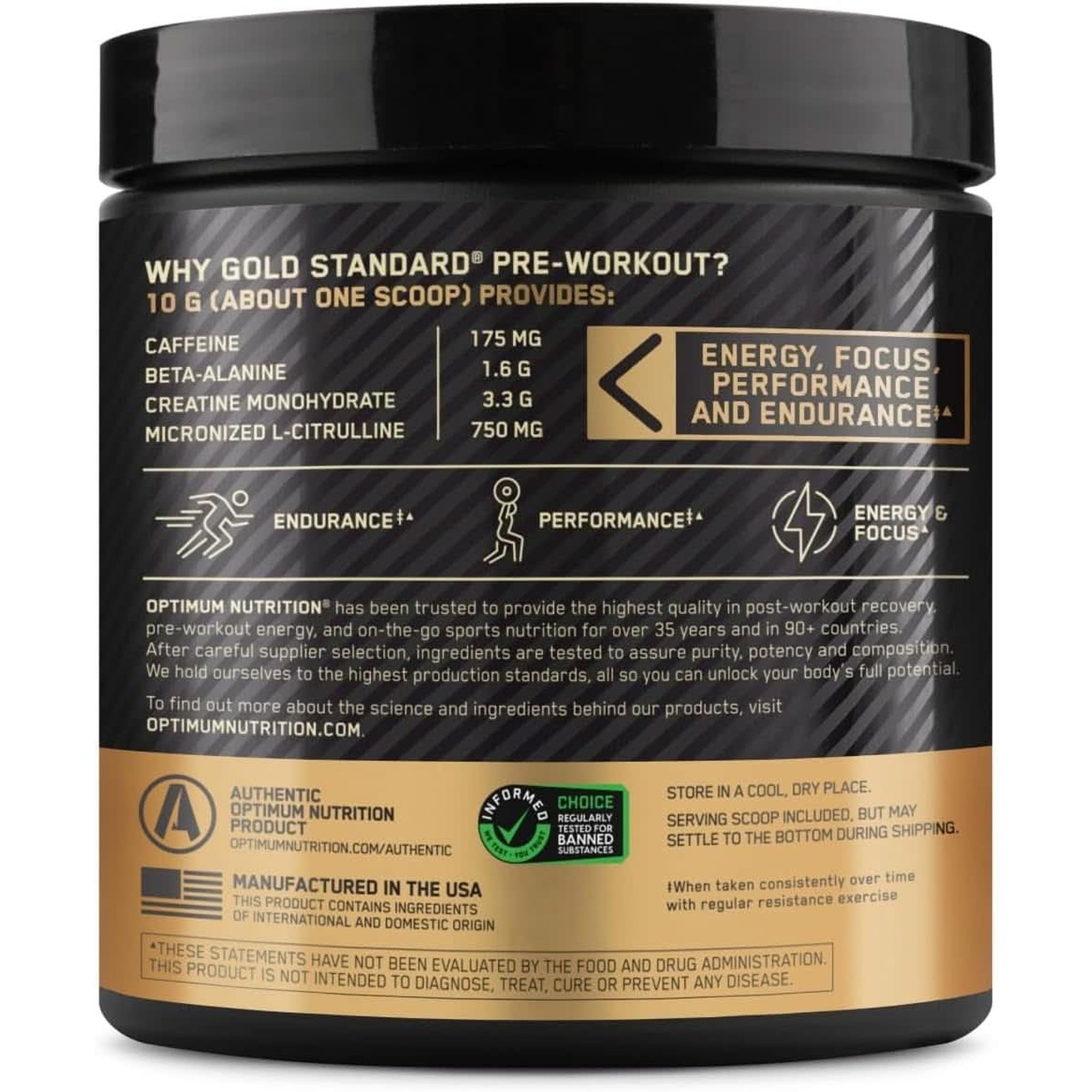 Optimum Nutrition Gold Standard Pre Workout with Creatine, Beta-Alanine, and Caffeine for Energy, Flavor: Green Apple, 30 Servings (Packaging May Vary)