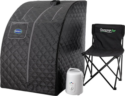 Durasage Lightweight Portable Personal Steam Sauna Spa for Relaxation at Home, 60 Minute Timer, 800 Watt Steam Generator, Chair Included