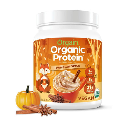 Orgain Organic Vegan Protein Powder, Strawberries & Cream - 21G Plant Based Protein, 4G Prebiotic Fiber, Low Net Carb, No Lactose Ingredients, No Added Sugar, Non-Gmo, for Shakes & Smoothies, 2.03 Lb