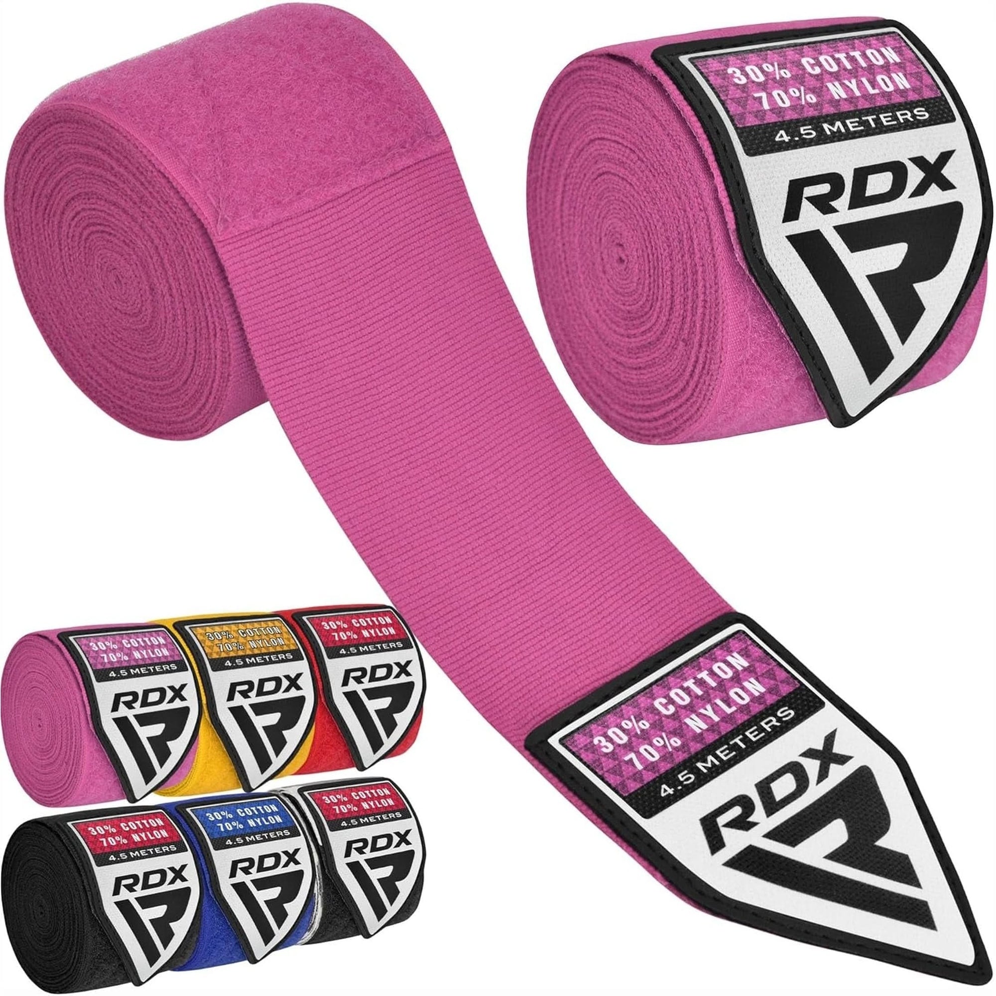 RDX Boxing Hand Wraps Inner Gloves, 180 Inch 4.5M Elasticated Thumb Loop Bandages, Mexican Style under Mitts Wrist Wrap Protection Muay Thai MMA Kickboxing Martial Arts Punching Bag Training Men Women