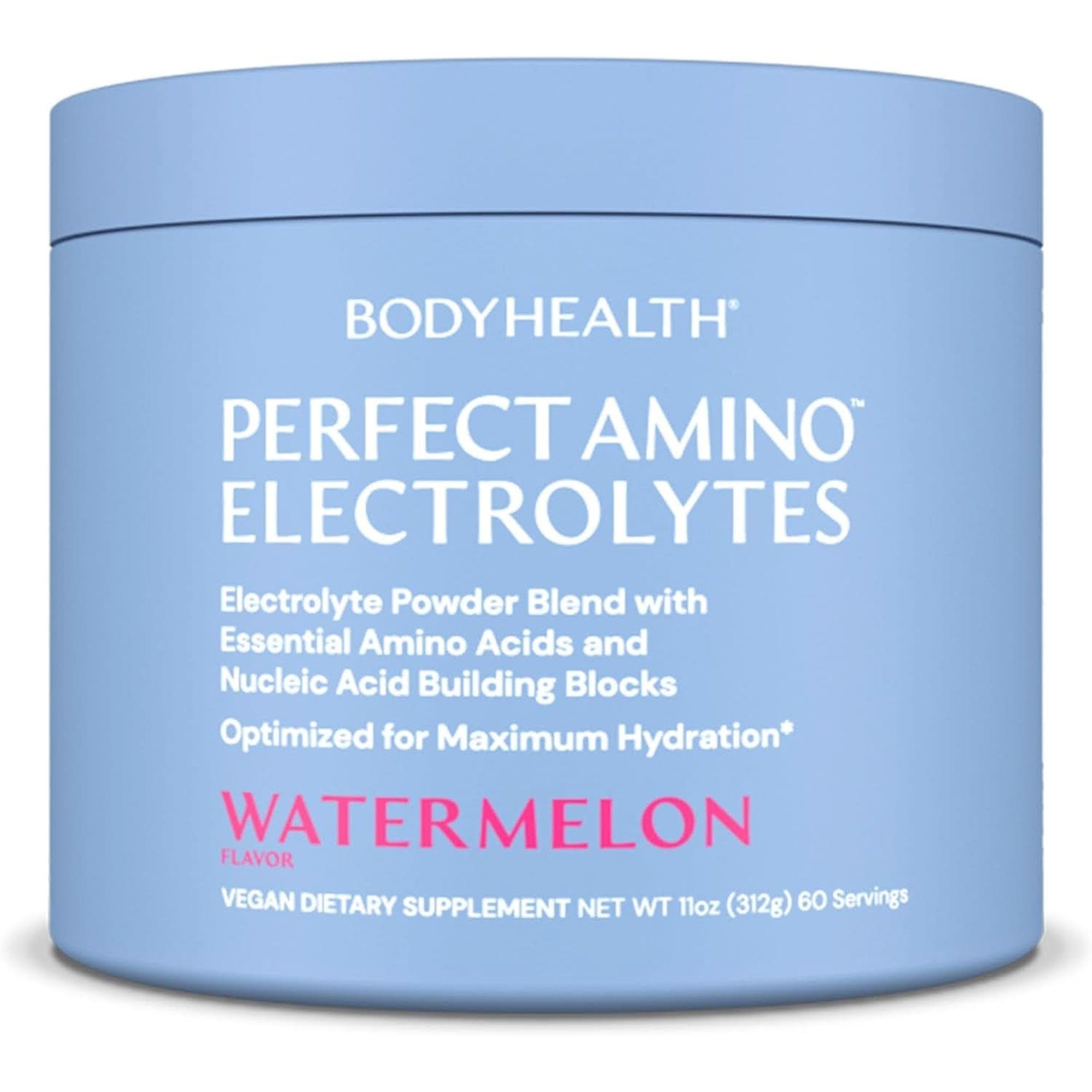 Bodyhealth Perfectamino Electrolytes Powder, Hydration Powder, Sugar Free Keto Electrolyte Drink Mix, Non GMO, Watermelon Flavor (30 Servings)