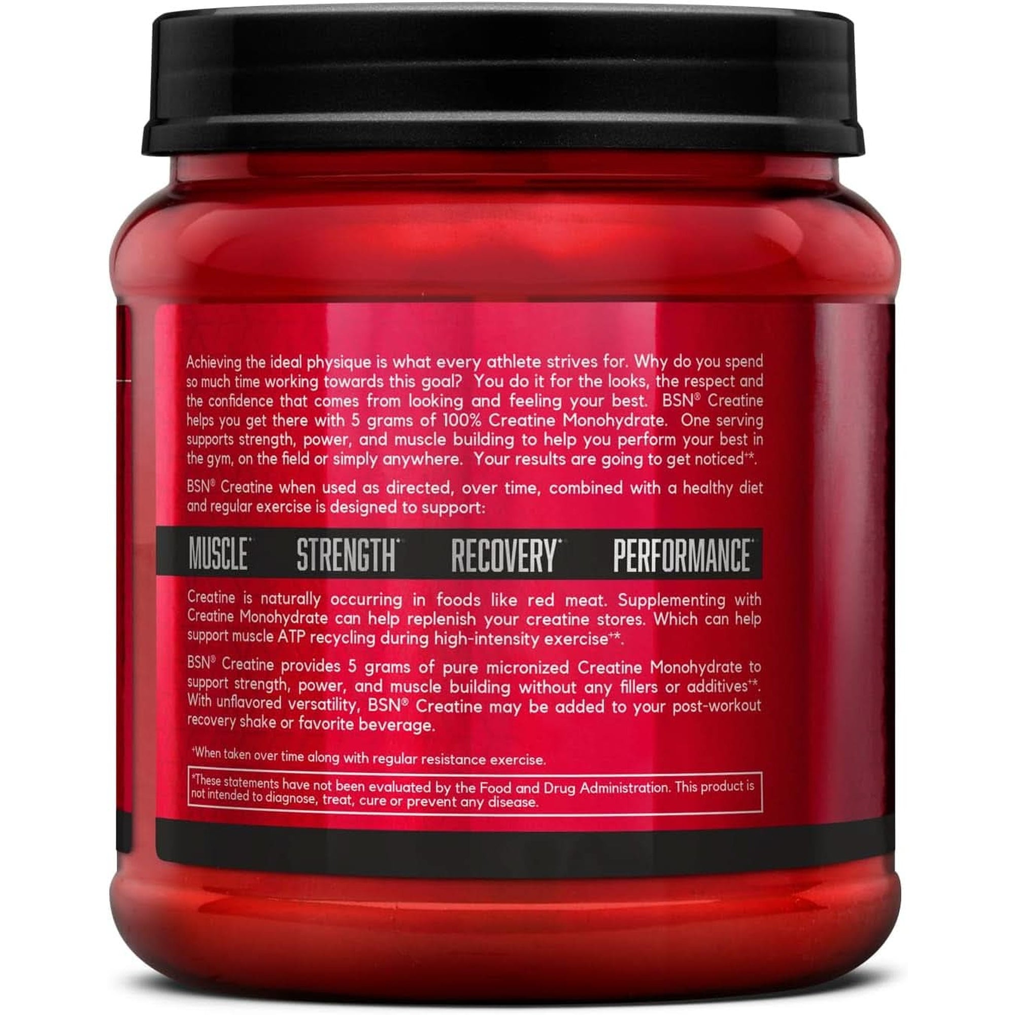 BSN Micronized Creatine Monohydrate Powder, Unflavored, 2 Months Supply-60 Servings, 10.9 Ounce