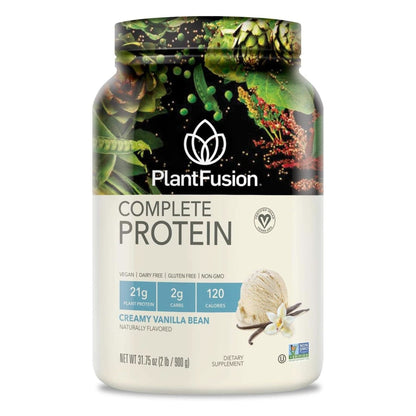 Plantfusion Complete Vegan Protein Powder - Plant Based Protein Powder with Bcaas, Digestive Enzymes and Pea Protein - Keto, Gluten Free, Soy Free, Non-Dairy, No Sugar, Non-Gmo - Vanilla Bean 2 Lb