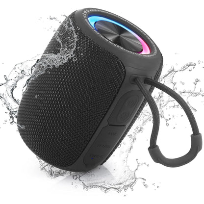 Portable Bluetooth Speaker, BT5.3 Wireless Speaker 20W Bass Diaphragms with Multi LED Light Dynamic Modes, IPX6 Waterproof 16H Playtime Supports FM Mode, TF, USB for Home, Cycling, Outdoor, Beach