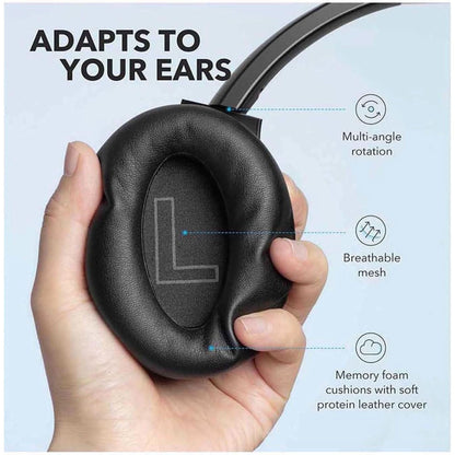 Soundcore Anker Life Q20 Hybrid Active Noise Cancelling Headphones, Wireless over Ear Bluetooth Headphones, 60H Playtime, Hi-Res Audio, Deep Bass, Memory Foam Ear Cups, for Travel, Home Office