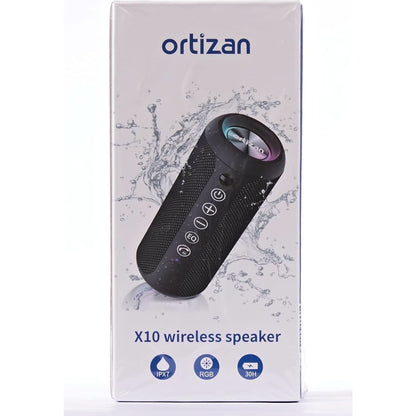 Ortizan Portable Bluetooth Speaker: IPX7 Waterproof, 24W Loud Sound, Deep Bass, Bluetooth 5.3, LED Lights, Wireless Stereo Pairing, 30H Playtime, for Home/Outdoor/Party/Beach, Birthday Gift Black