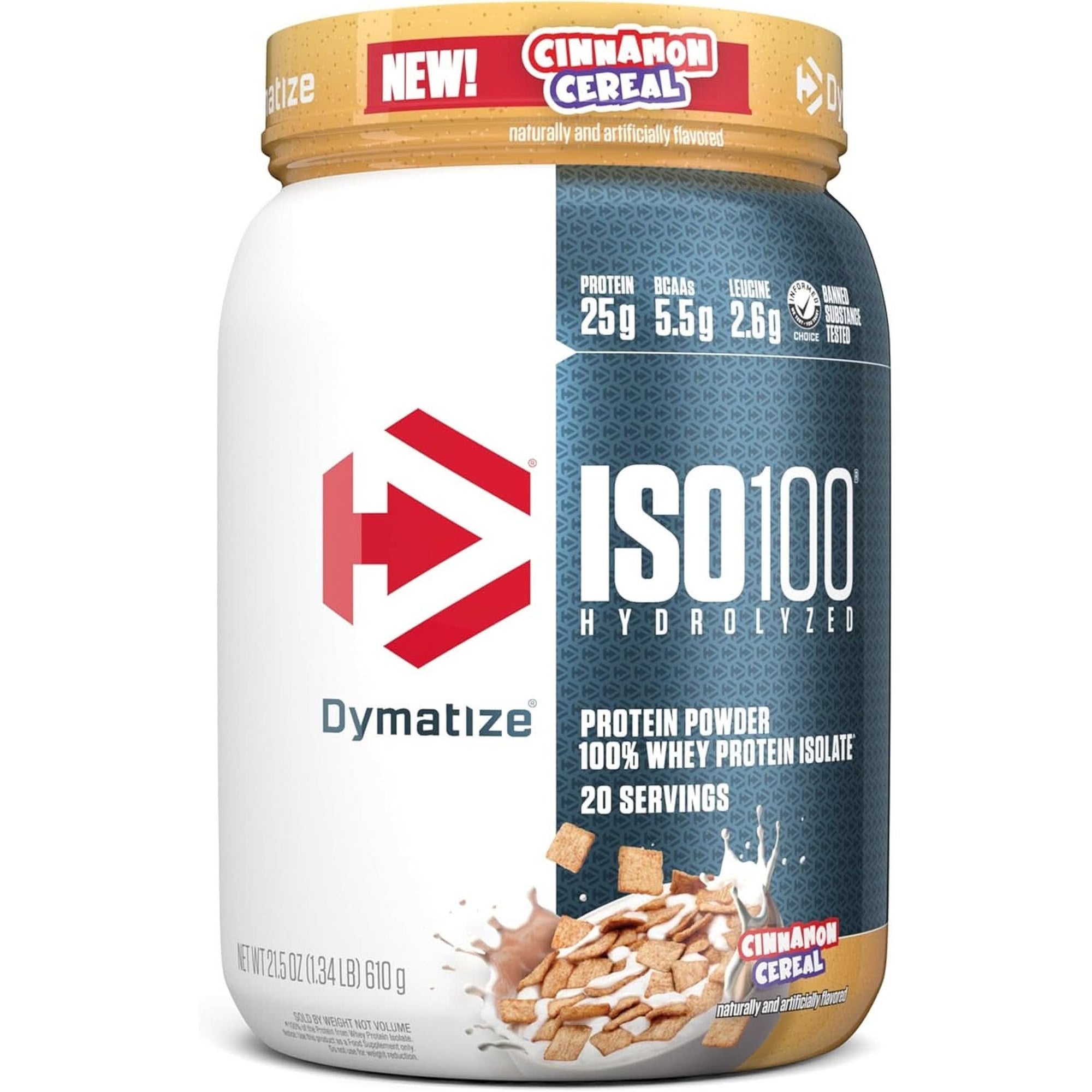 Dymatize ISO 100 Whey Protein Powder with 25G of Hydrolyzed 100% Whey Isolate, Gluten Free, Fast Digesting, Gourmet, 3 Pound, Vanilla, 3 Pound, 48 Oz