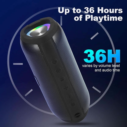 Bluetooth Speakers, Portable Bluetooth Speaker Wireless with 20W Loud Stereo Sound, TWS Pairing for Outdoor, IPX6 Waterproof Shower Speakers, 36H Playtime, Built-In Mic Radio Mode RGB Lights Speakers