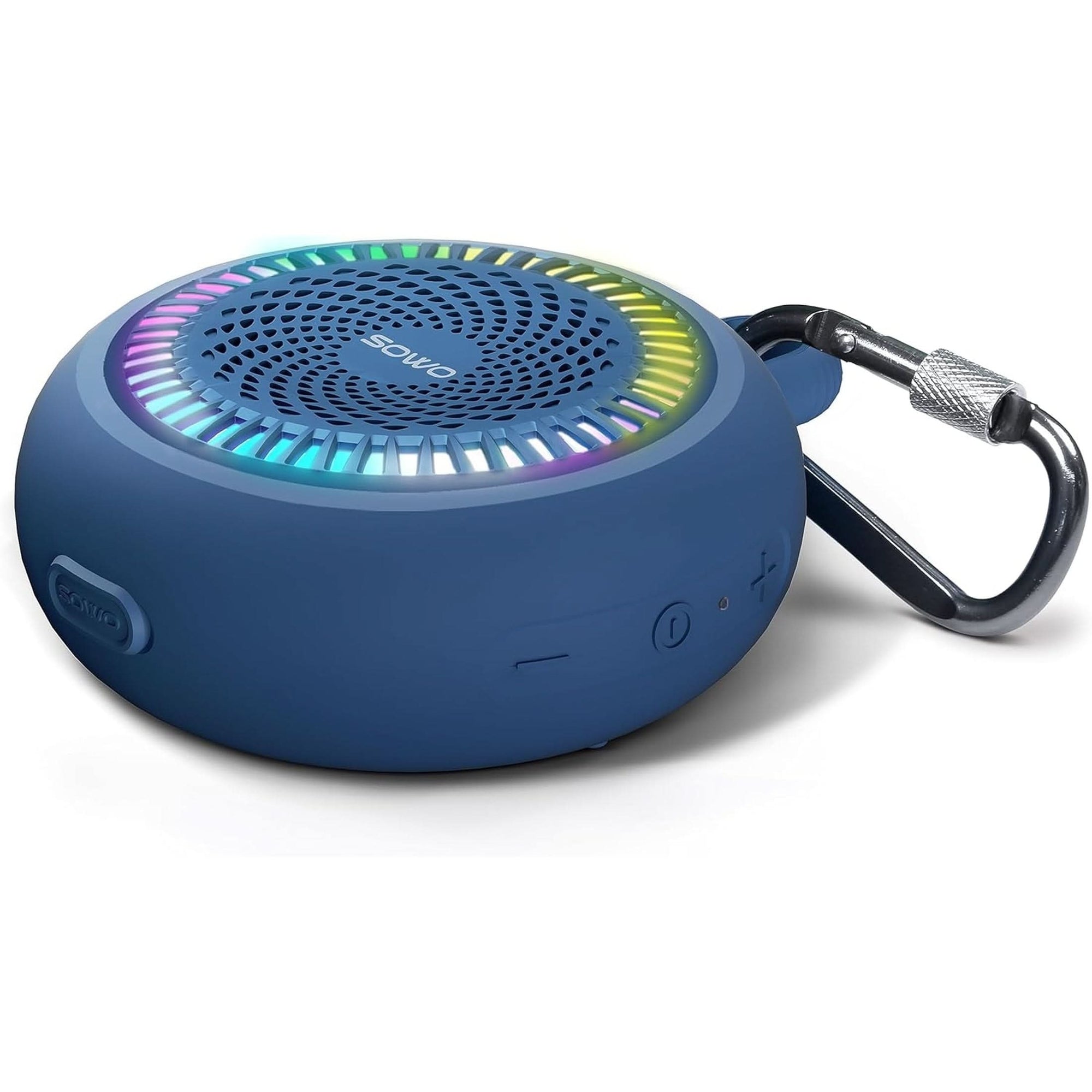 Bluetooth Shower Speaker Waterproof | Small Portable Bluetooth Speaker Wireless with Clip | Powerful Bass and Louder Volume | Colorful Lights and Lightweight | with TWS Pairing | Black