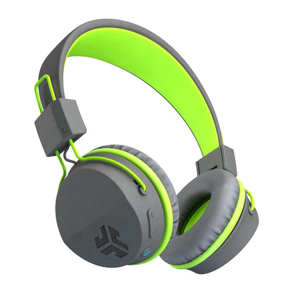 Jlab Neon Wireless On-Ear Headphones, Graphite/Green, 13 Hour Bluetooth Playtime, Noise Isolation, 40Mm Neodymium Drivers, C3 Sound Crystal Clear Clarity