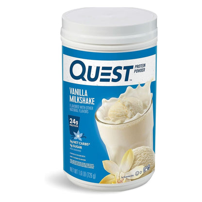 Quest Nutrition Vanilla Milkshake Protein Powder, 24G of Protein, 1G of Sugar, Low Carb, Gluten Free, 1.6 Pound, 23 Servings