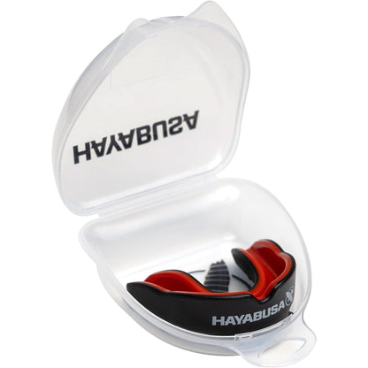 Hayabusa Combat Sports Mouth Guard Youth, Kids and Adult Sizes Comes with Case - White/Red, Adult