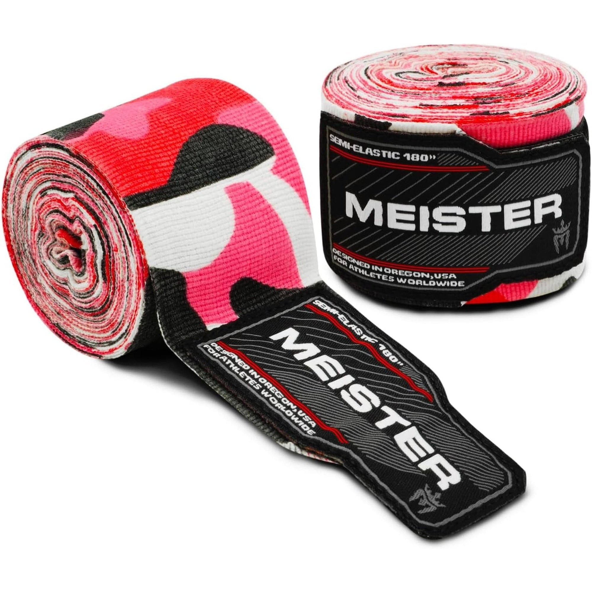 Meister Adult 180" Semi-Elastic Hand Wraps for MMA & Boxing Pair