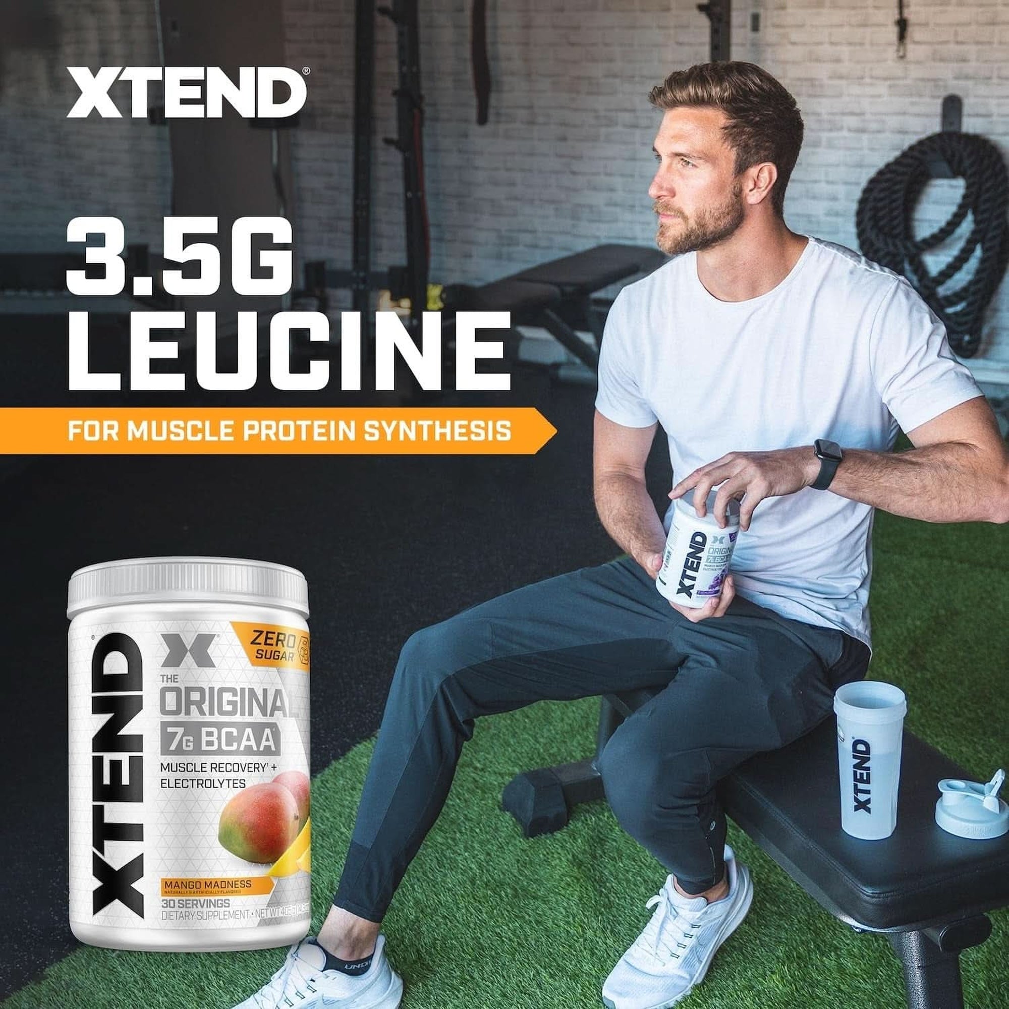 Xtend XTEND Original BCAA Powder 7G BCAA and 2.5G L-Glutamine, Sugar Free Post Workout Muscle Recovery Drink with Amino Acids for Men & Women, 30 Servings