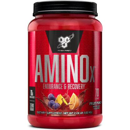 BSN Amino X Muscle Recovery & Endurance Powder with Bcaas, Intra Workout Support, 10 Grams of Amino Acids, Keto Friendly, Caffeine Free, Flavor: Grape, 30 Servings (Packaging May Vary)