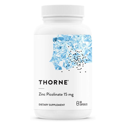 Thorne Zinc Picolinate 15Mg - Highly Absorbable Zinc Supplement - Supports Wellness, Immune System, Eye, Skin, and Reproductive Health - Gluten-Free, Soy-Free, Dairy-Free - 60 Capsules