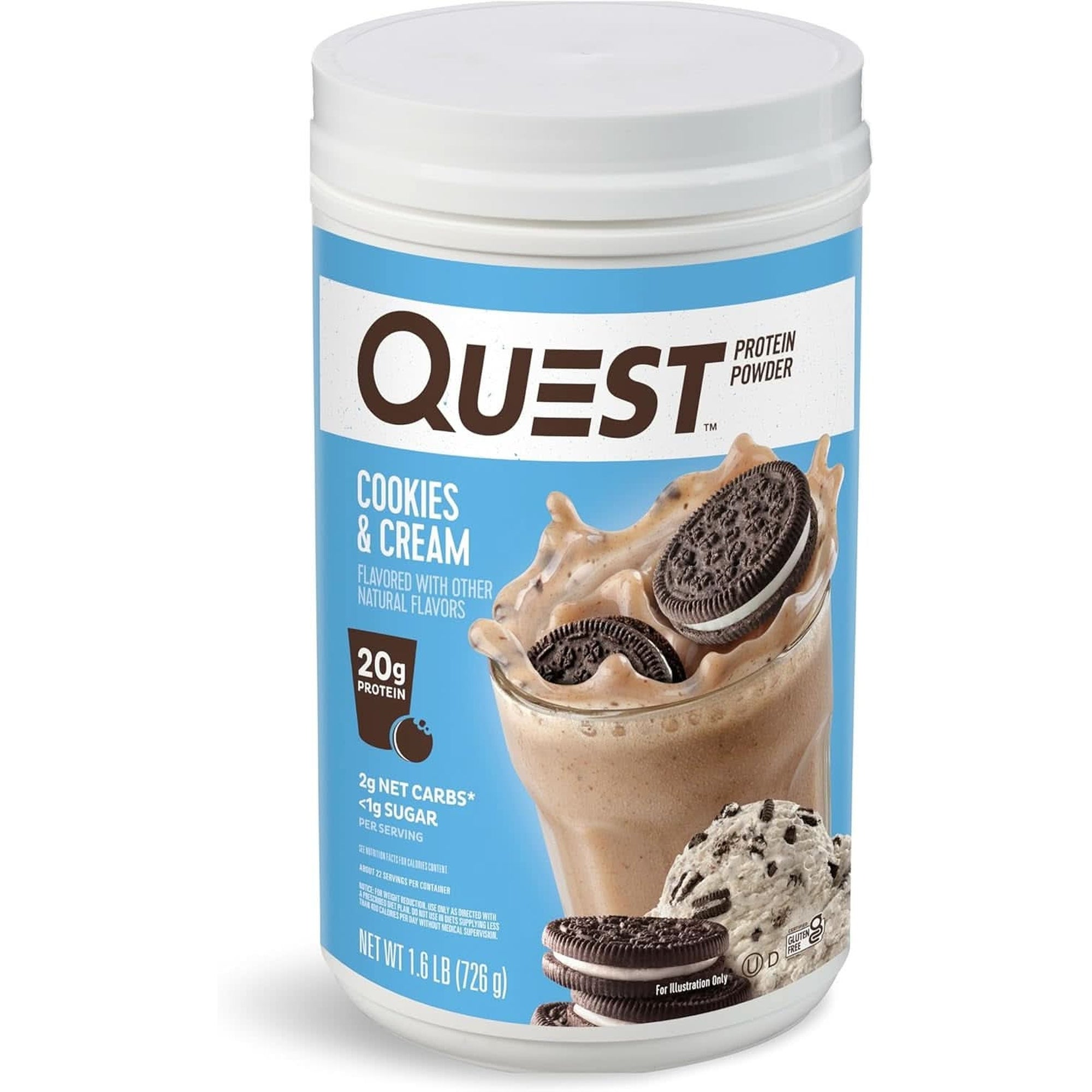 Quest Nutrition Vanilla Milkshake Protein Powder, 24G of Protein, 1G of Sugar, Low Carb, Gluten Free, 1.6 Pound, 23 Servings