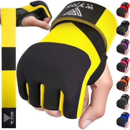 WYOX Gel Boxing Hand Wraps Inner Gloves for Men & Women, 80Cm Quick Wrist Wraps Guard, Padded Knuckle Protection for Muay Thai MMA Kickboxing Punching Bag Gloves, Hand Wraps for Boxing & Martial Arts