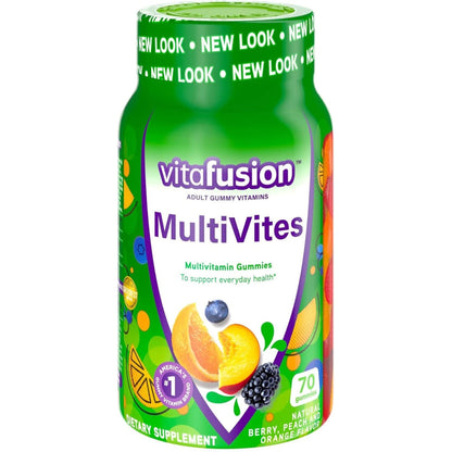 Vitafusion Multivites Gummy Multivitamins for Adults with 12 Vitamins and Minerals, Berry, Peach and Orange Flavored, America’S Number 1 Gummy Vitamin Brand, 75 Day Supply, 150 Count