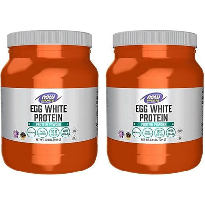 NOW Foods Sports Nutrition, Egg White Protein, 16 G with Bcaas, Unflavored Powder, 1.2-Pound