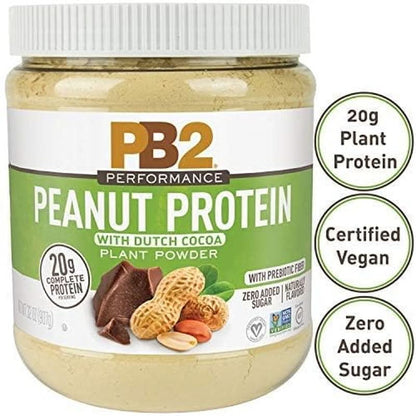 PB2 Performance Peanut Protein Powder with Dutch Cocoa – [2 Lb/32 Oz Jar] – 20G of Vegan Plant Based Protein Powder, Non GMO, Gluten Free, Non Dairy