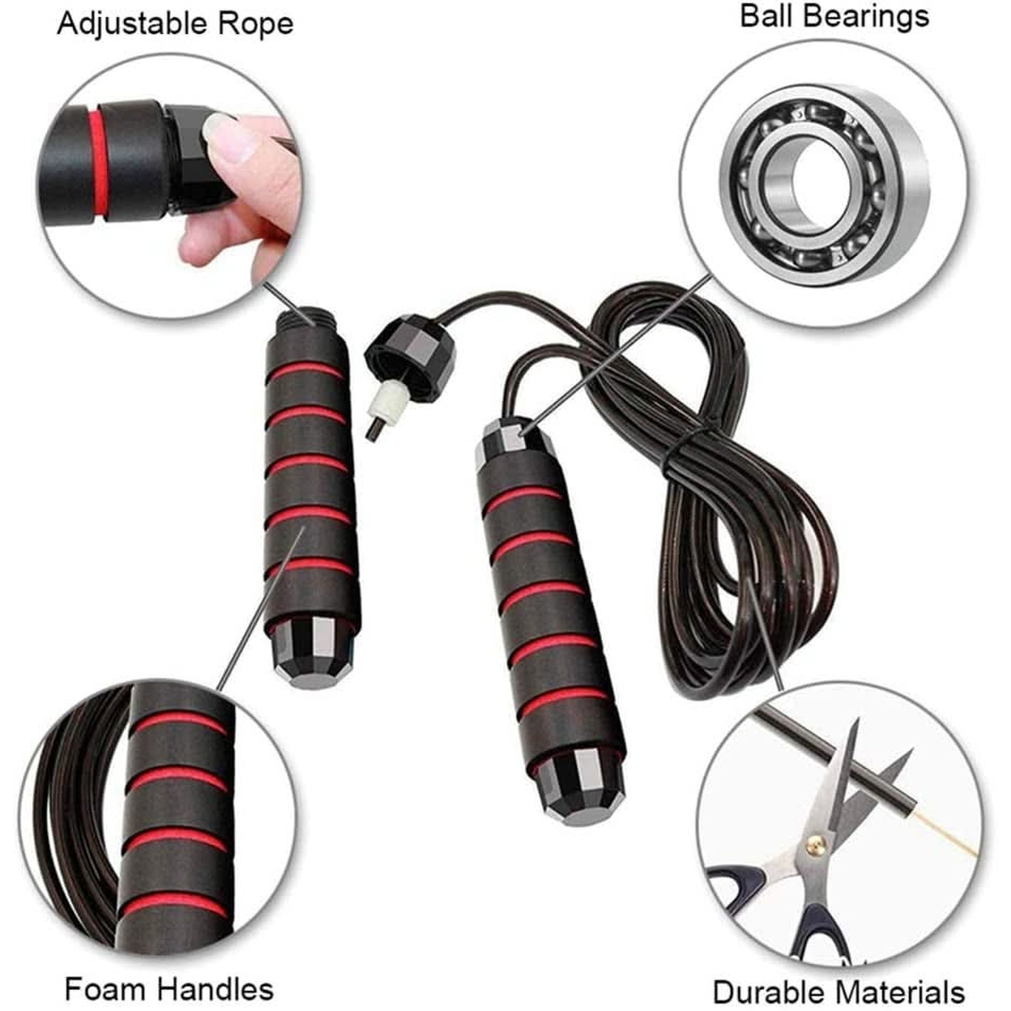 Redify Jump Rope,Jump Ropes for Fitness for Women Men and Kids,Speed Jumping Rope for Workout with Ball Bearings,Adjustable Skipping Rope for Exercise&Slim Body at Home School Gym