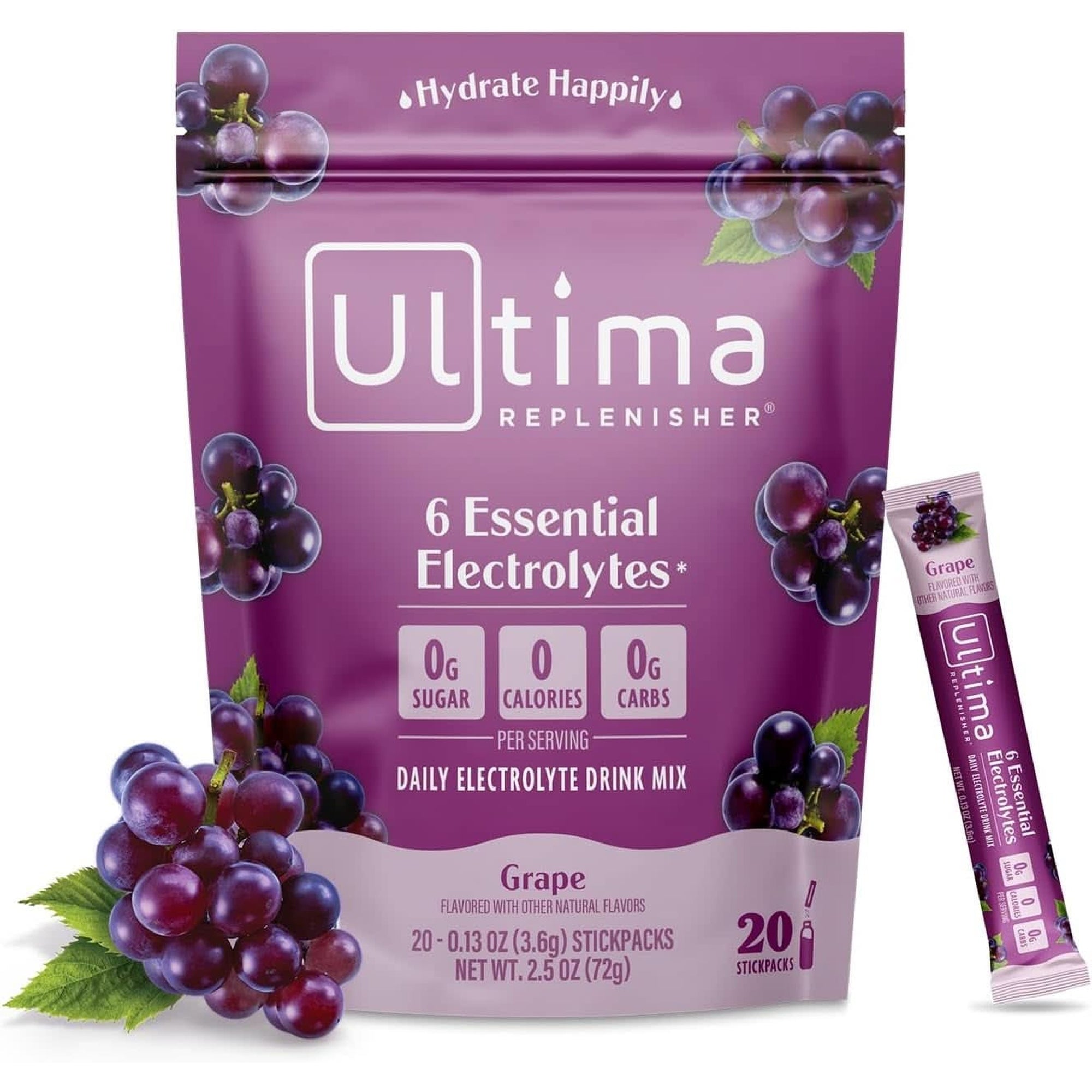 Ultima Replenisher Daily Electrolyte Drink Mix – Tropical Variety, 20 Stickpacks – Hydration Packets with 6 Electrolytes & Minerals – Keto Friendly, Non-Gmo & Sugar-Free Electrolyte Powder