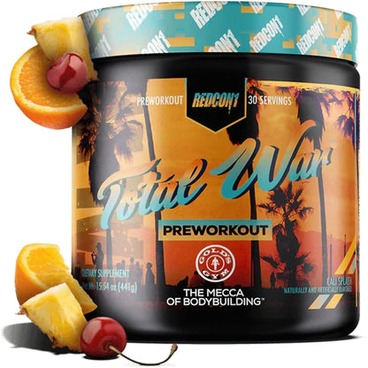 REDCON1 Total War Preworkout - Contains 320Mg of Caffeine from Green Tea, Juniper & Beta Alanine - Pre Work Out with Amino Acids to Increase Pump, Energy + Endurance (Rainbow Candy, 30 Servings)