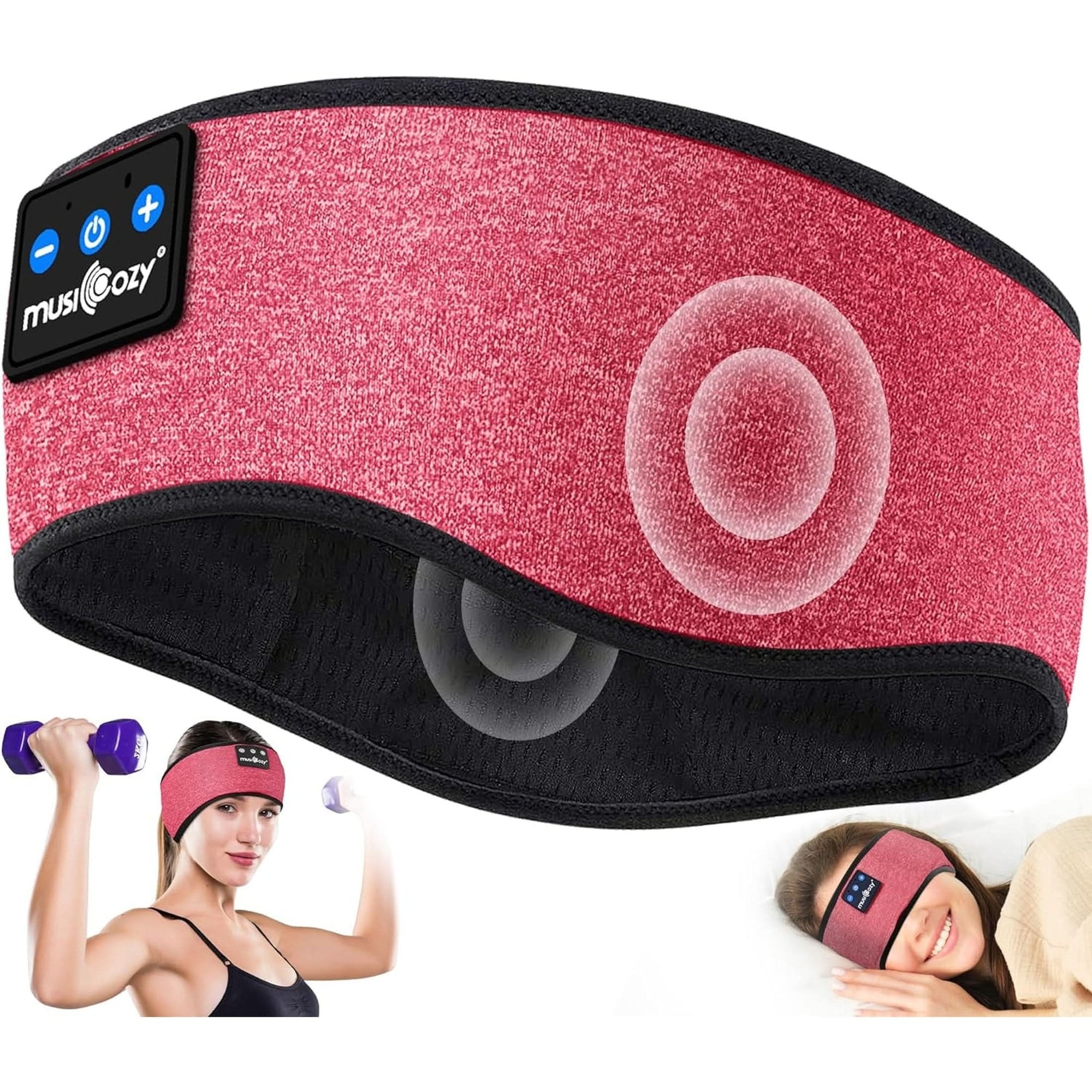 MUSICOZY Sleep Headphones Bluetooth 5.2 Headband, Sports Wireless Earphones Sweat Resistant Earbuds with Ultra-Thin HD Stereo Speaker for Workout Running Cool Gadgets Unique Gifts