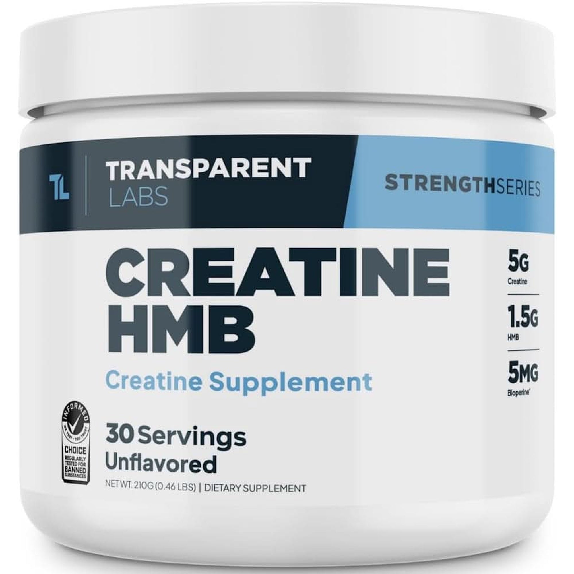 Transparent Labs Creatine HMB - Creatine Monohydrate Powder with HMB for Muscle Growth, Increased Strength, Enhanced Energy Output, and Improved Athletic Performance - 30 Servings, Strawberry Lemonade