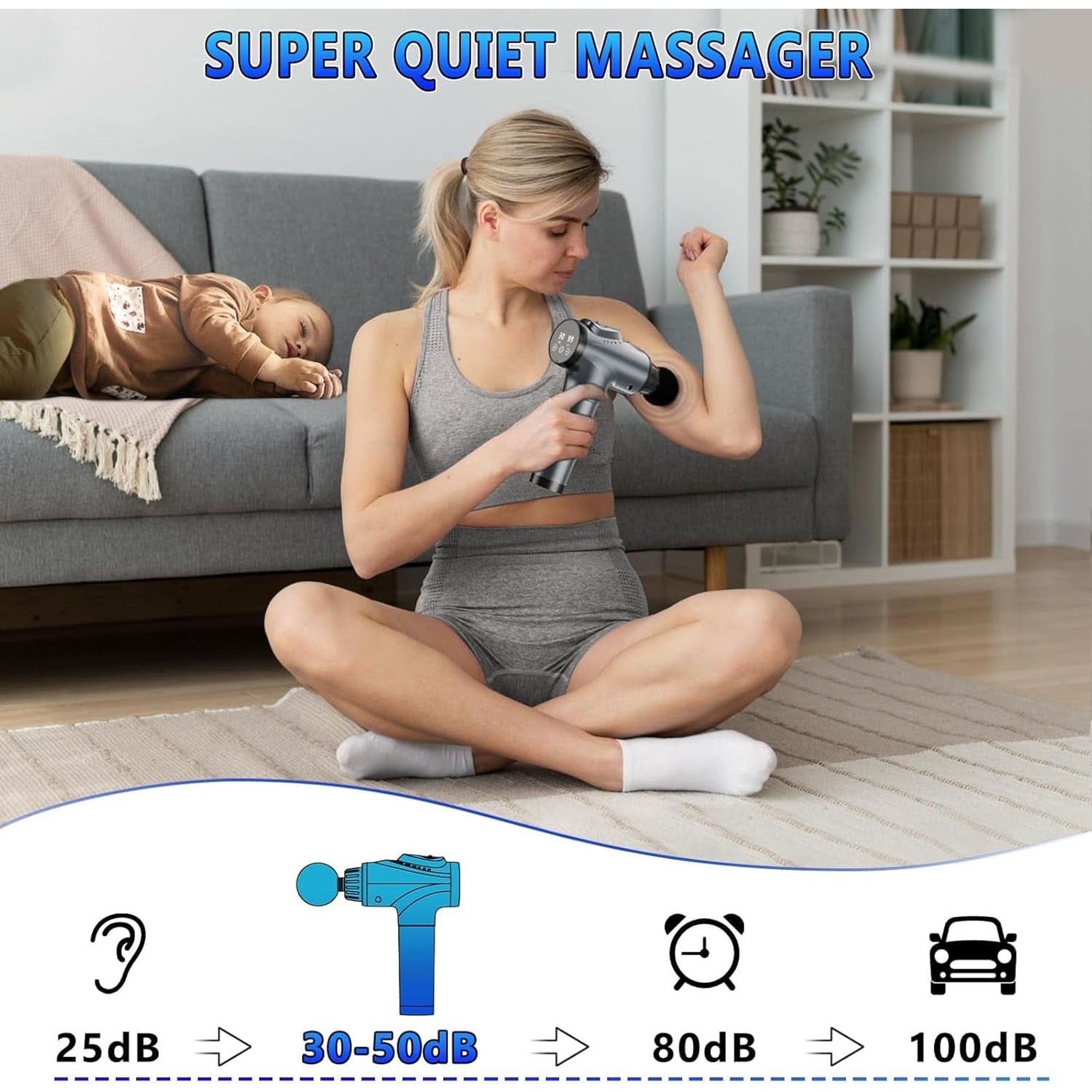 Massage Gun, Muscle Massage Gun for Athletes Handheld Electric Deep Tissue Back Massager, Percussion Massage Device for Pain Relief with 30 Speed Levels 9 Heads,Father'S Day Gifts