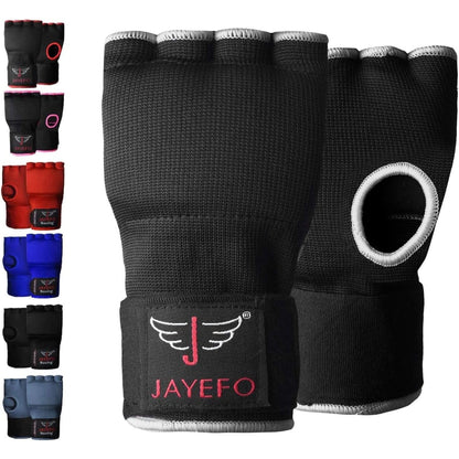 Jayefo Padded Inner Gloves for Boxing - Elastic Hand Wraps with Training Gel - Quick Boxing Wraps and Bandages for Men & Women - Wrist Wrap Protector Handwraps Kuckle Pair