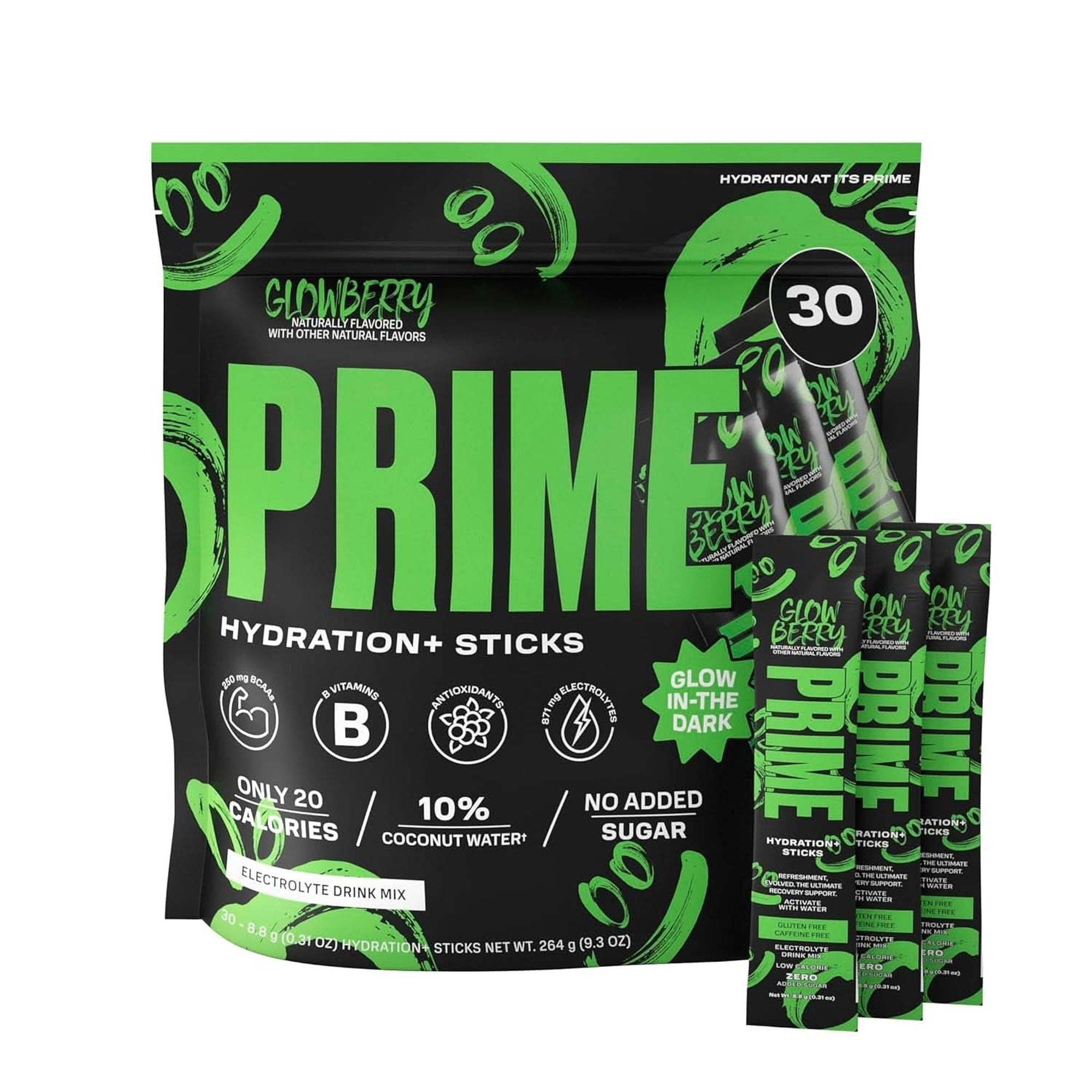 PRIME HYDRATION+ Sticks VARIETY PACK | Hydration Powder Single Serve Sticks | Electrolyte Powder on the Go | Low Sugar | Caffeine-Free | Vegan | 30 Sticks