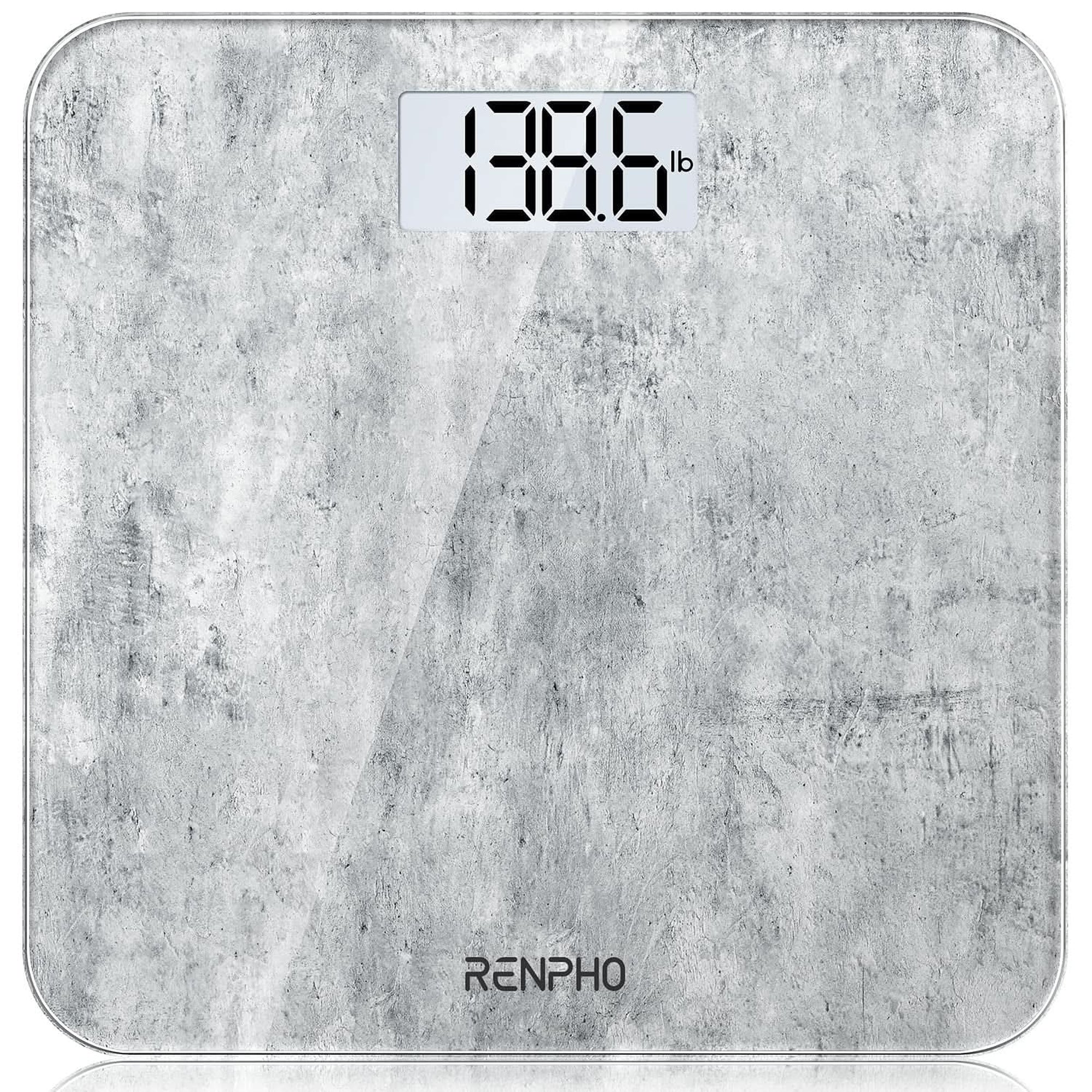 RENPHO Scale for Body Weight, Digital Bathroom Scale with Backlit LED Display, Highly Accurate & Measures Weight up to 400 Lb/180Kg, Batteries Included, Black-Core 1S