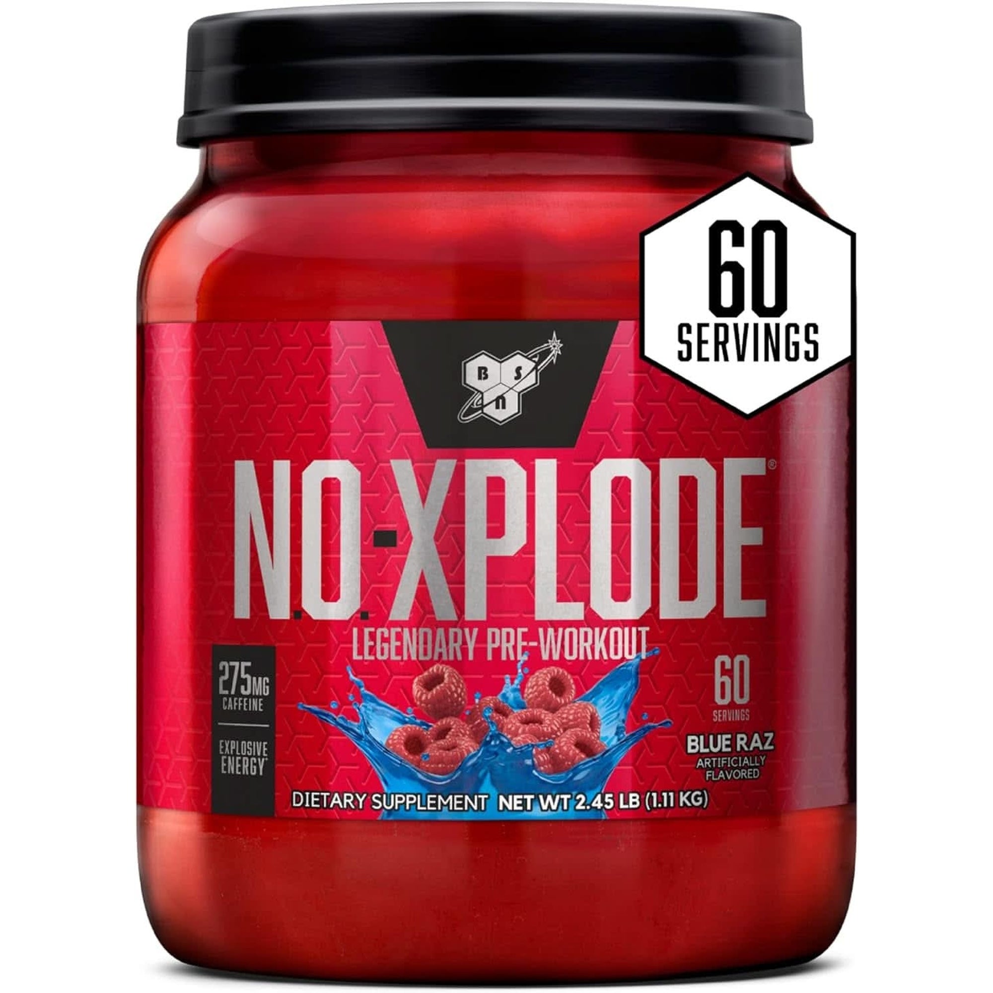 BSN N.O.-XPLODE Pre Workout Supplement with Creatine, Beta-Alanine, and Energy, Flavor: Fruit Punch, 60 Servings