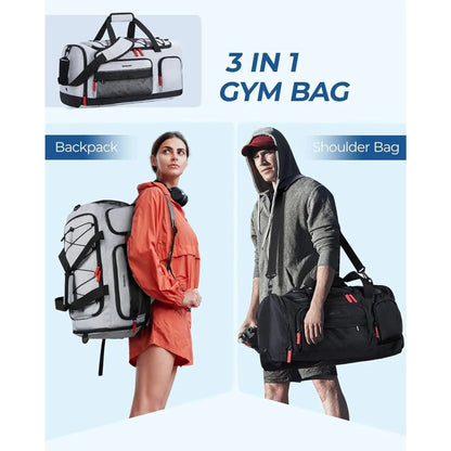 BAGSMART Gym Bag for Women & Men, 35L Sports Travel Duffel Bag with Shoe Compartment