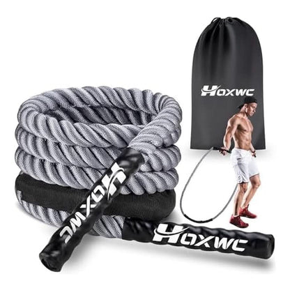 Weighted Jump Rope, Exercise Jumprope for Adults with Comfortable Grip & Carry Bag - Best Heavy Weight Flow Ropes for Working Out to Improve Stamina, Strength & Total Body Fitness