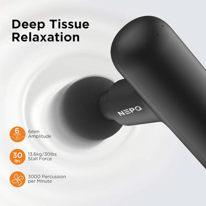 Mini Massage Gun, Powerful Fascial Gun Portable Deep Tissue Percussion Muscle Back Head Massager for Pain Relief with 4 Massage Heads High-Intensity Vibration Rechargeable Small Massage Gun