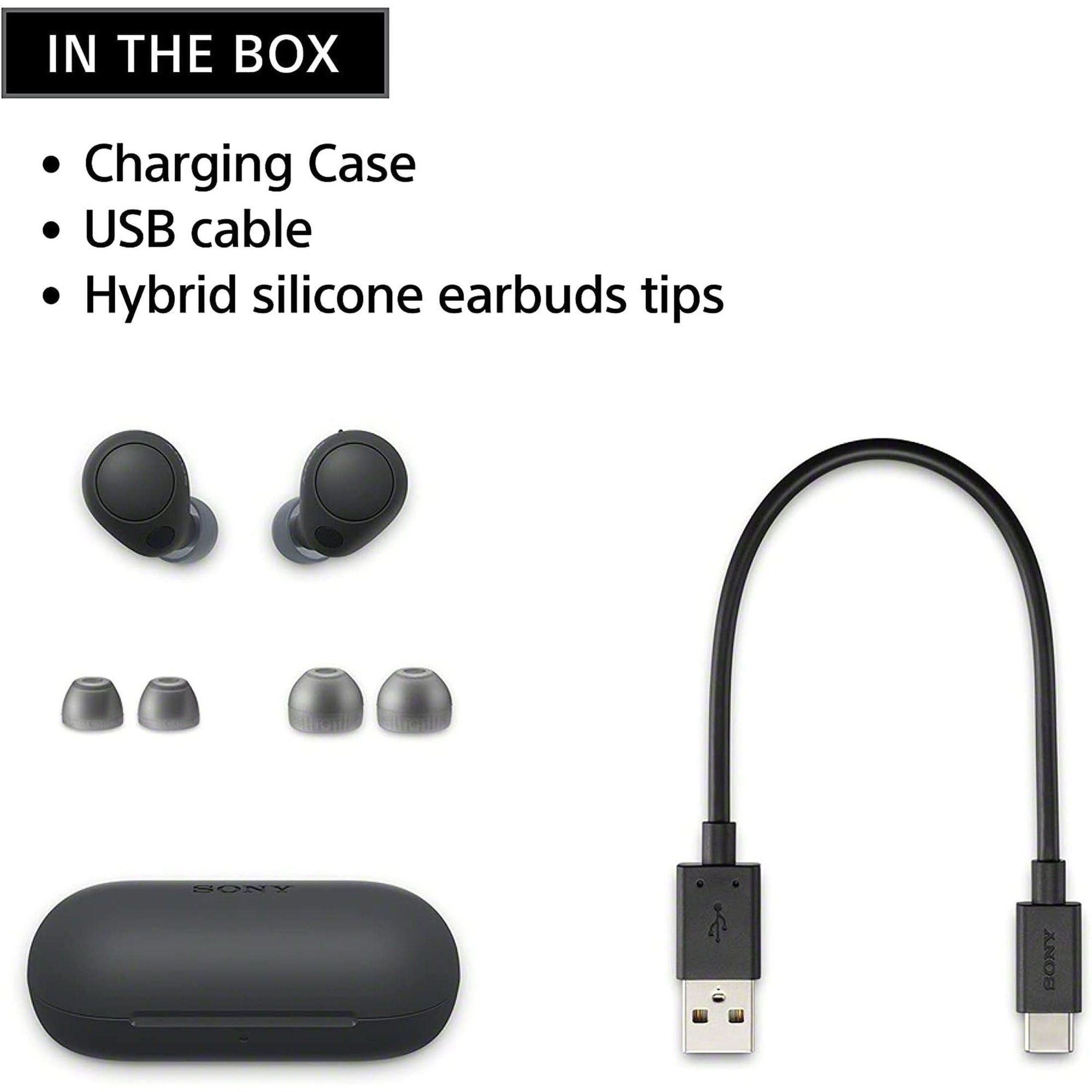 Sony WF-C700N Truly Wireless Noise Canceling In-Ear Bluetooth Earbud Headphones with Mic and IPX4 Water Resistance, Black