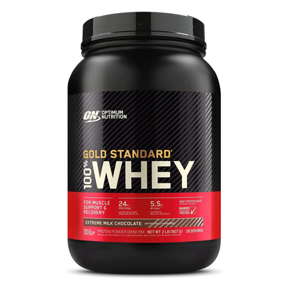 Optimum Nutrition Gold Standard 100% Whey Protein Powder, Extreme Milk Chocolate, 2 Pound (Pack of 1) (Packaging May Vary)