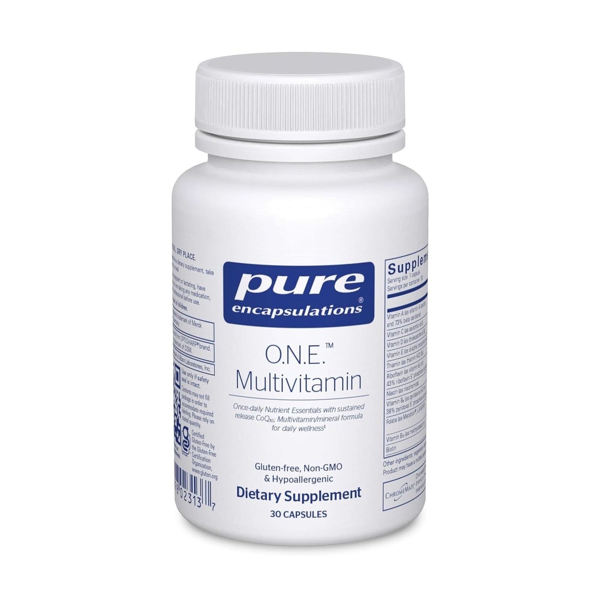 Pure Encapsulations O.N.E. Multivitamin - Once Daily Multivitamin with Antioxidant Complex Metafolin, Coq10, and Lutein to Support Vision, Cognitive Function, and Cellular Health* - 30 Capsules