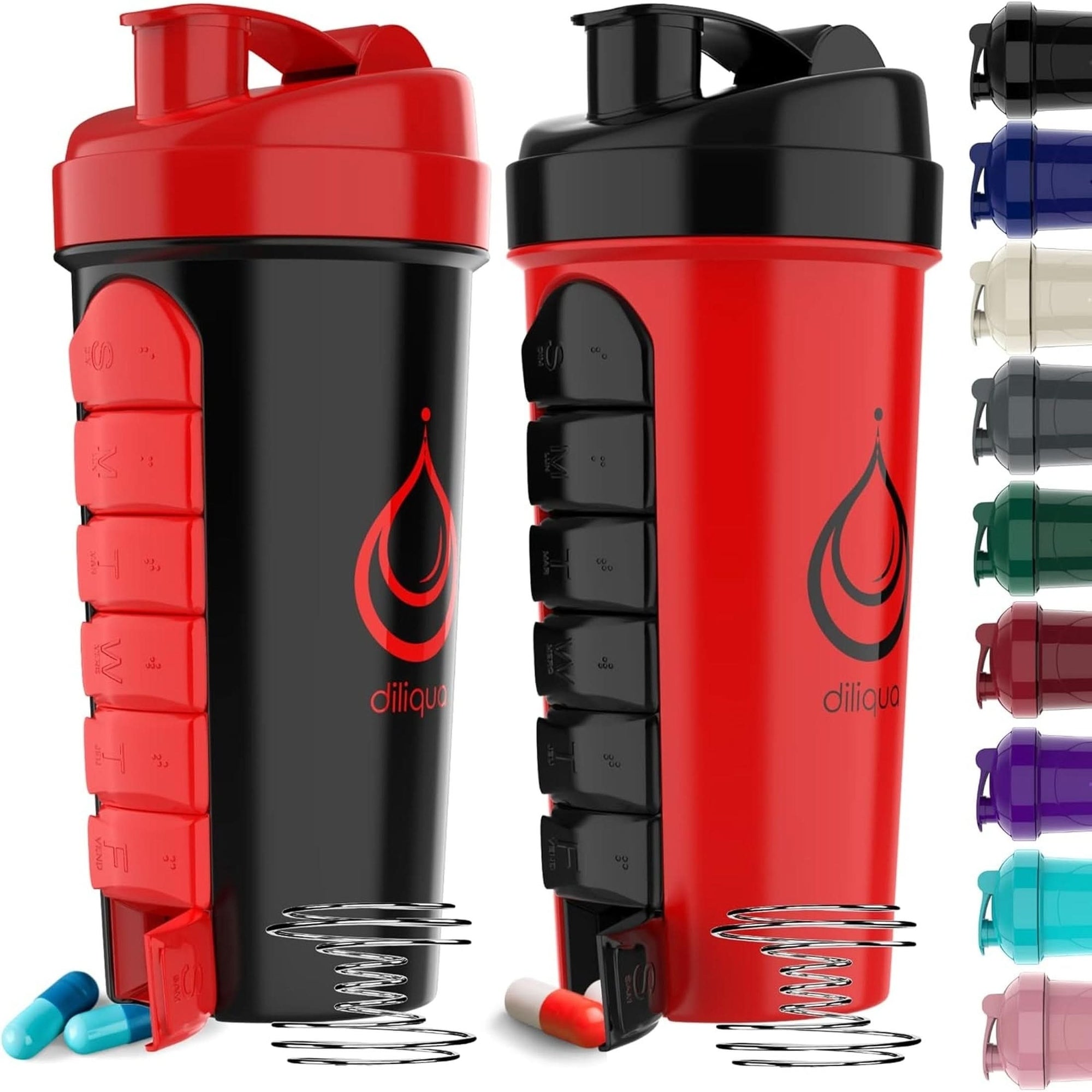 -10 PACK- Small Shaker Bottles for Protein Mixes | Bpa-Free & Dishwasher Safe | 5 Large 28 Oz & 5 20 Oz | Blender Shaker Cups for Protein Shakes