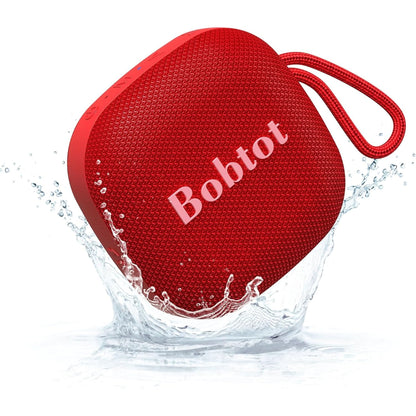 Bobtot Portable Bluetooth Speakers Wireless Speaker - Waterproof Mini Shower Speaker with 16 Hours Playtime, Loud Stereo Sound, Rich Bass, TWS, Built-In Mic for Home Travel Sport, Black