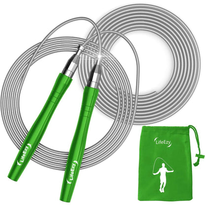 Jump Rope, High Speed Weighted Jump Rope - Premium Quality Tangle-Free - Self-Locking Screw-Free Design - Jump Ropes for Fitness - Skipping Rope for Workout Fitness, Crossfit & Home Exercises