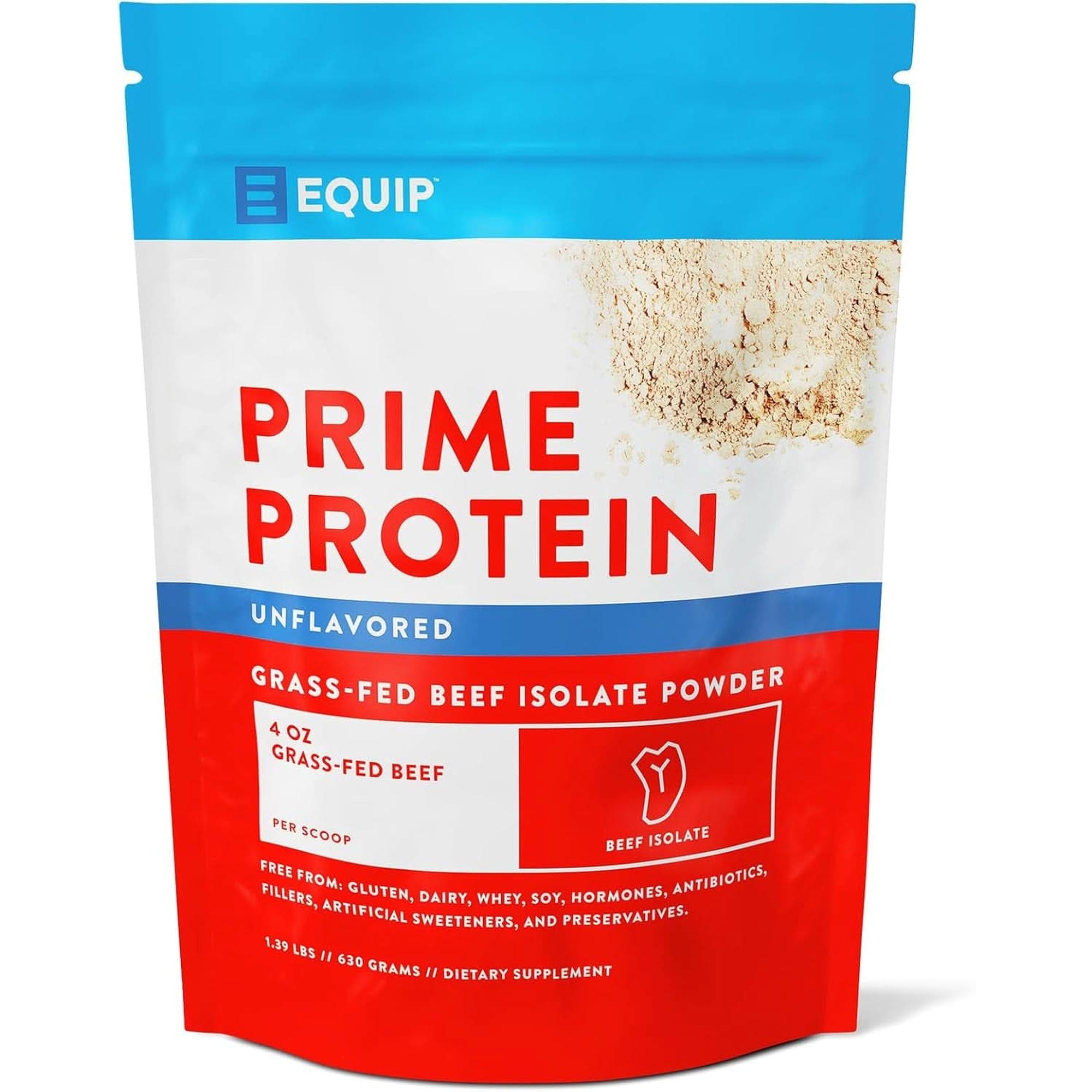 Equip Foods Prime Protein Powder | Clean, Grass Fed Beef Protein Isolate | Carnivore Protein Powder | Paleo, Keto Friendly | Gluten, Dairy Free | Helps Build & Repair Tissue | 30 Servings, Chocolate