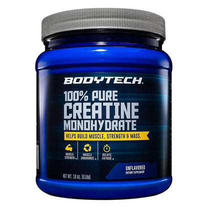 Bodytech 100% Pure Creatine Monohydrate Powder - Premium Micronized Creatine for Enhanced Muscle Strength and Performance - Supports Muscles, Recovery, and Increased Exercise (18Oz/102 Servings)